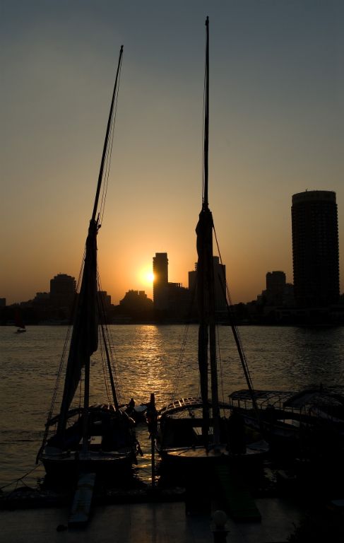 Cairo, sunset on the Nile