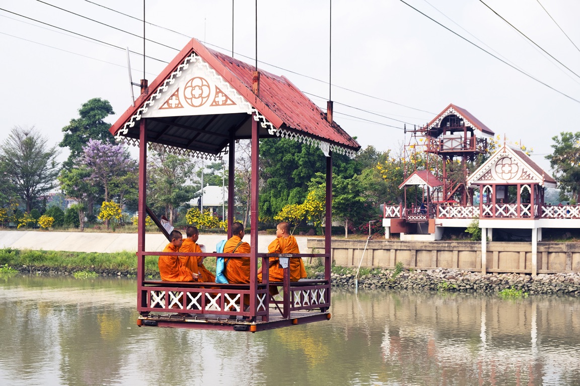 Ayuthaya, crossing the Pa Sak river