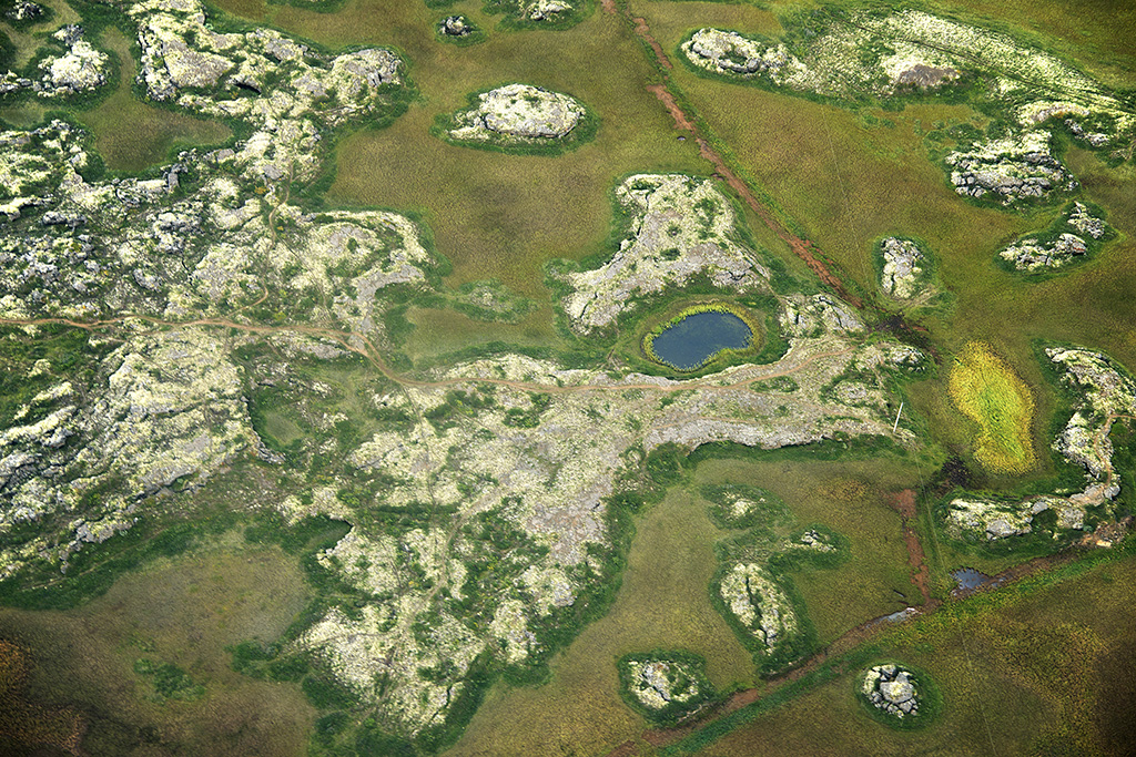 Mývatn area, aerial view