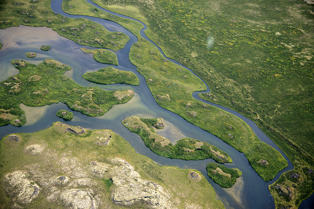 Mývatn area, aerial view
