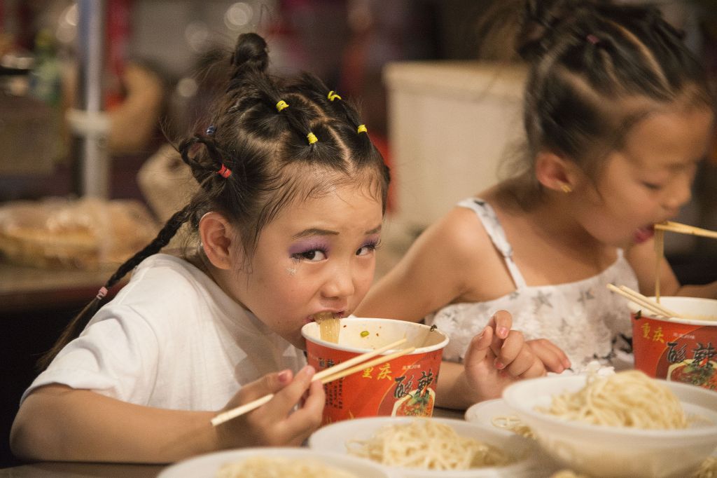 Beijing, puestos de comida en Don'Anmen St.