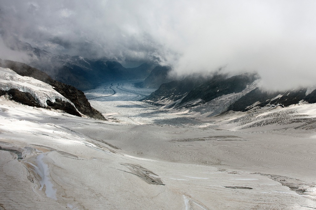 Glaciar de la montaña Jungfrau (Suiza), 2019