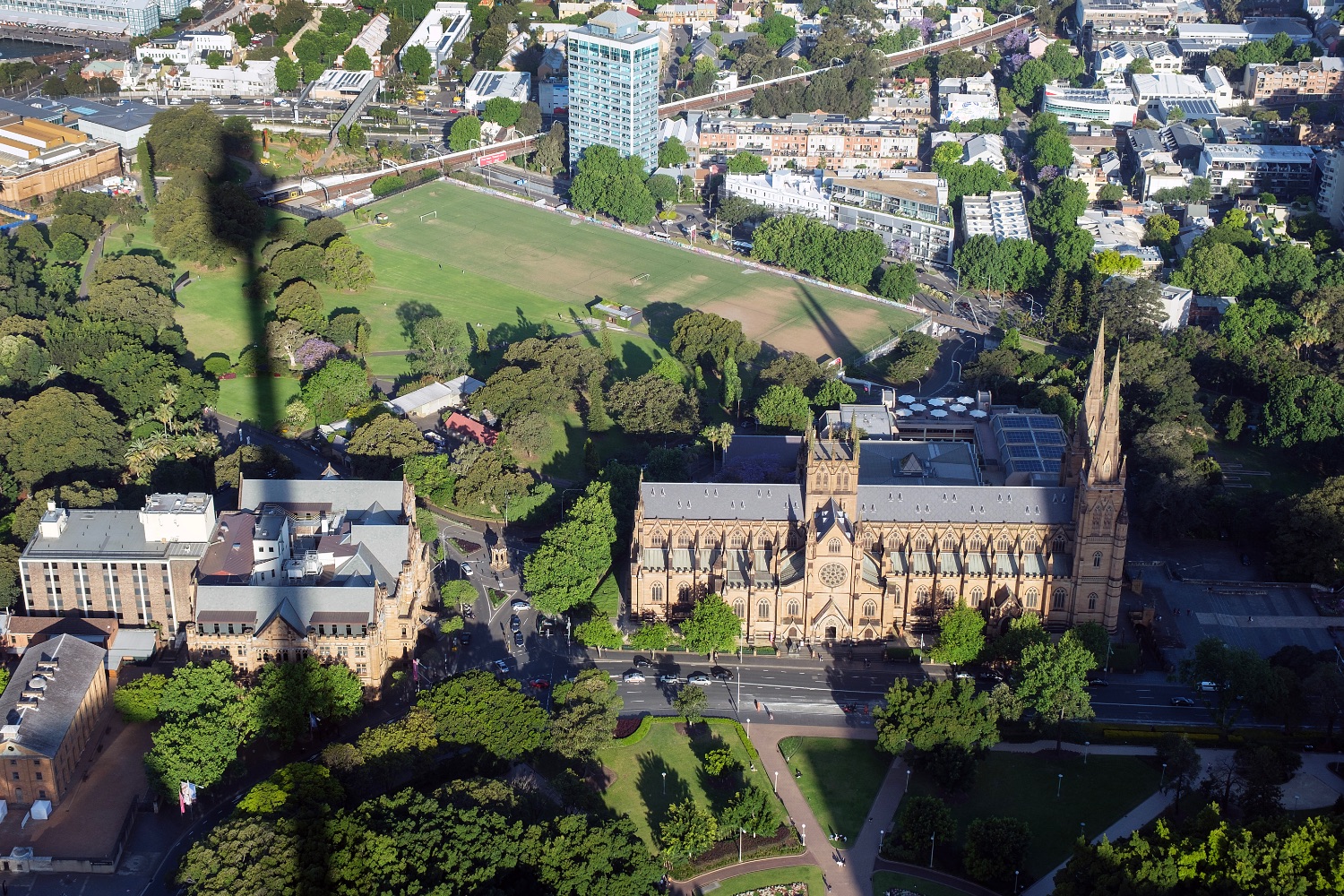 View of St. Mary's Cathedral from the Sydney Tower