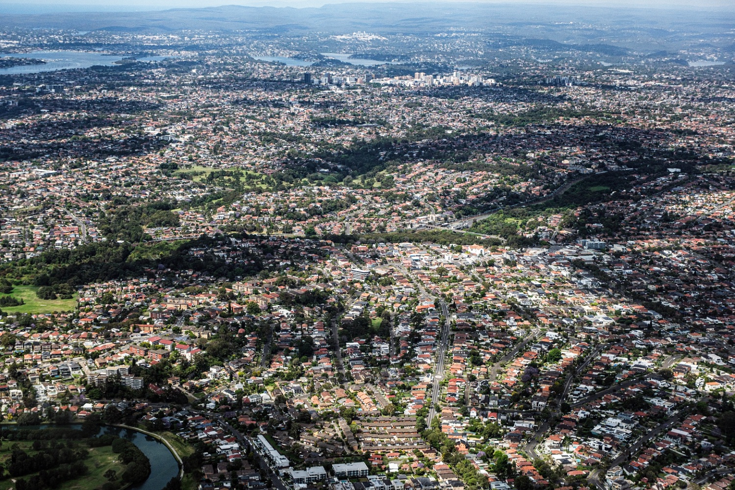 Sydney surroundings, aerial view