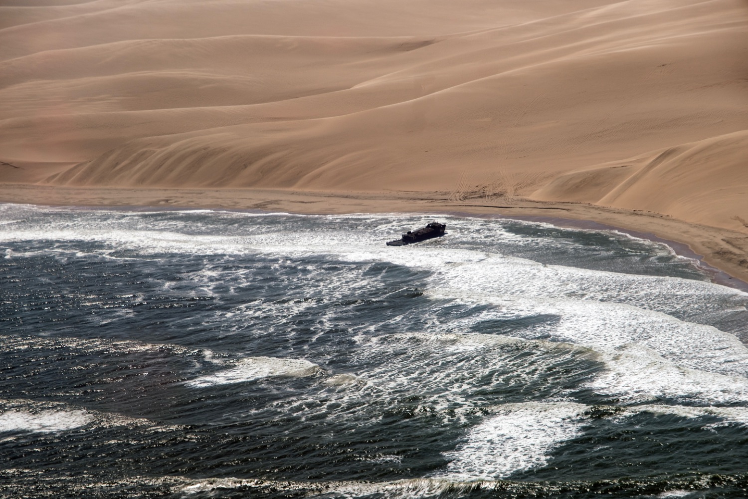 Skeleton Coast, remains of the shipwreck of the Shaunee
