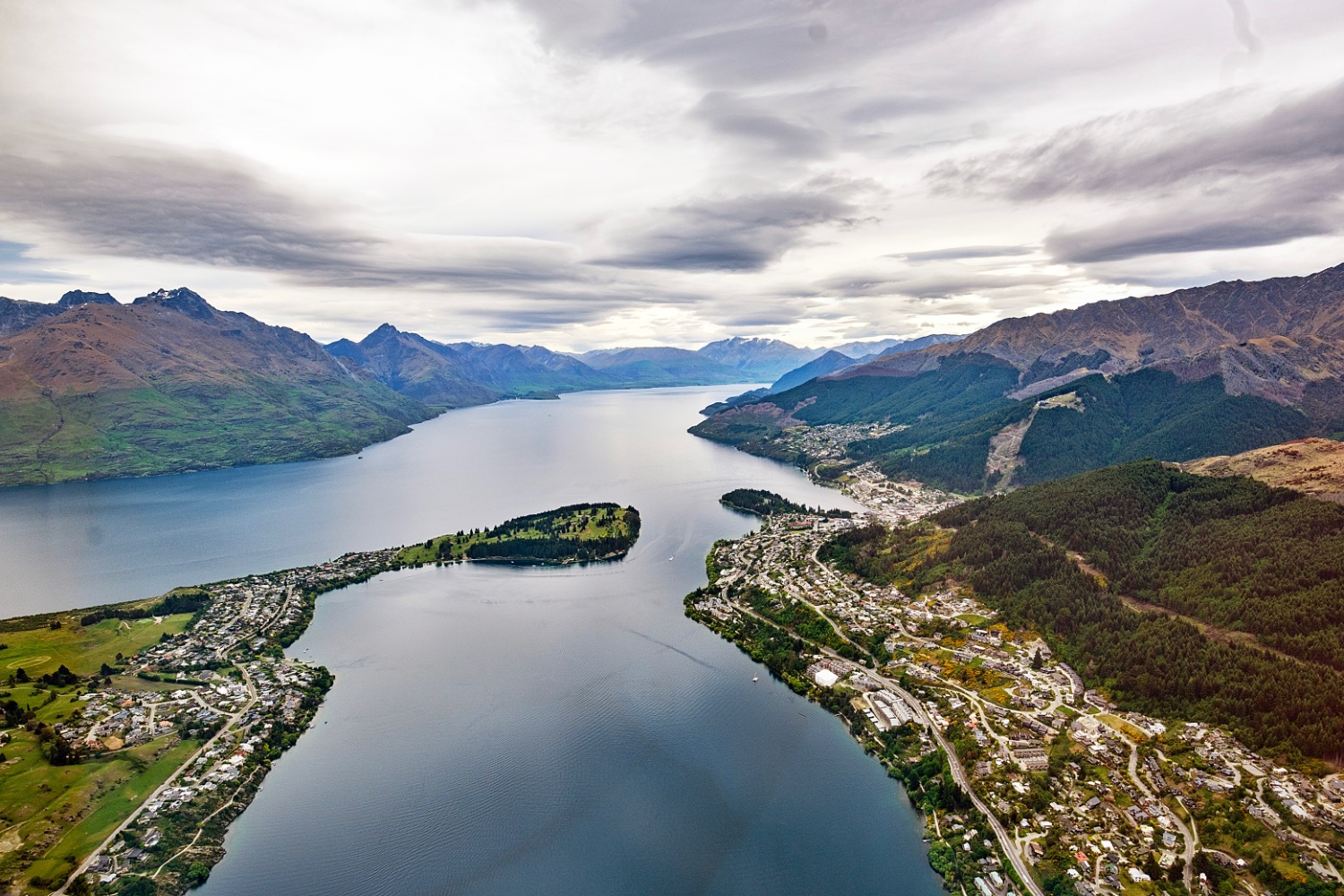 Queenstown, aerial view