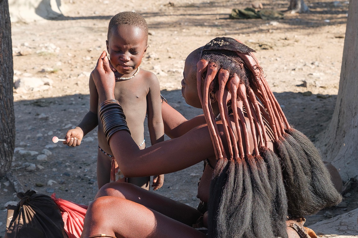 Mother and son of the Himba tribe (Namibia), 2025