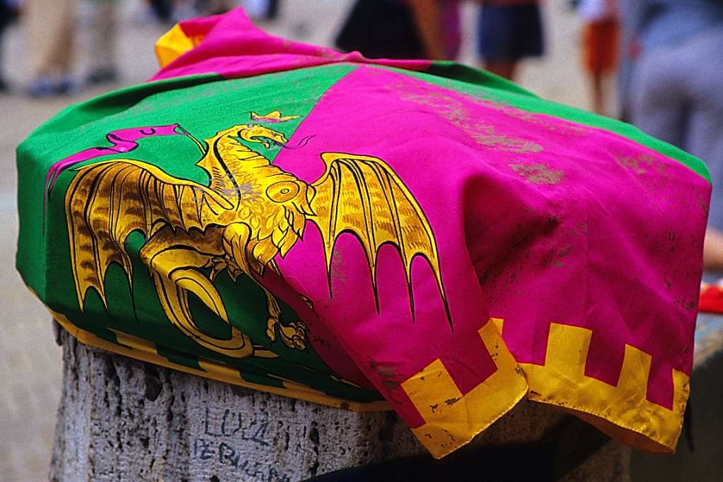 Siena, Pallio delle Contrade, flag