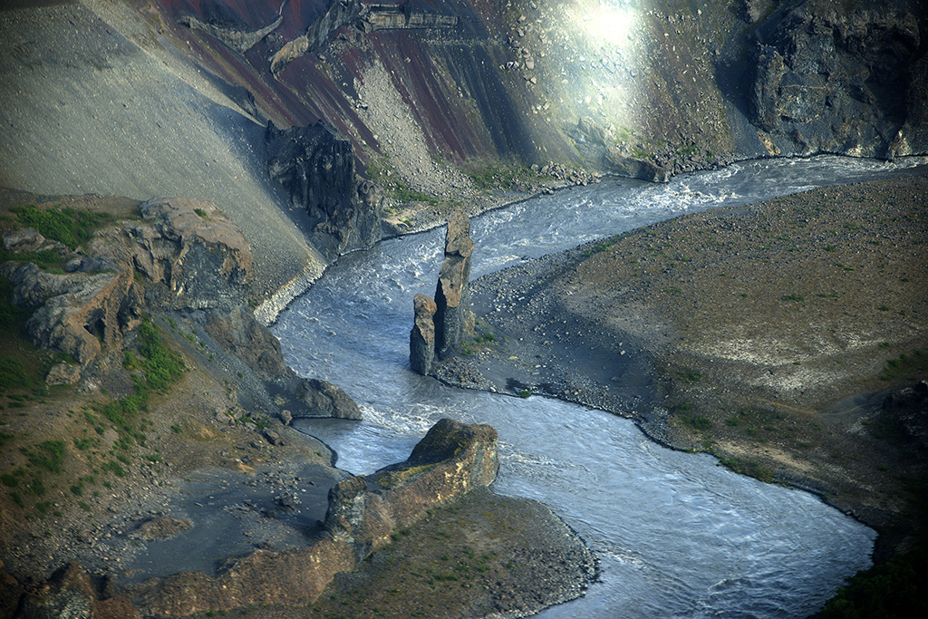 Parque Nacional Jökulsárgljúfur, vista aérea